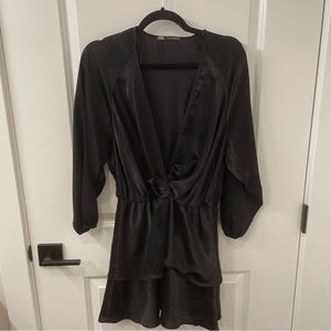 Zara black dress with rouge in the front